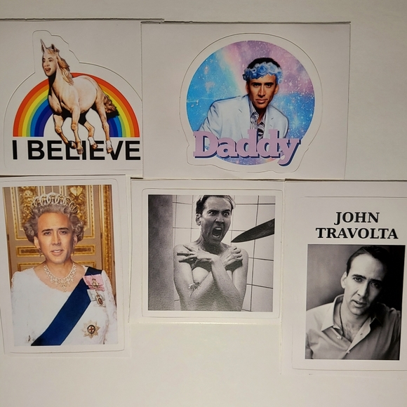 3for$19 5 Funny Nicolas Cage Memes Stickers great for Party Supplies or Gag Gift - Picture 11 of 13
